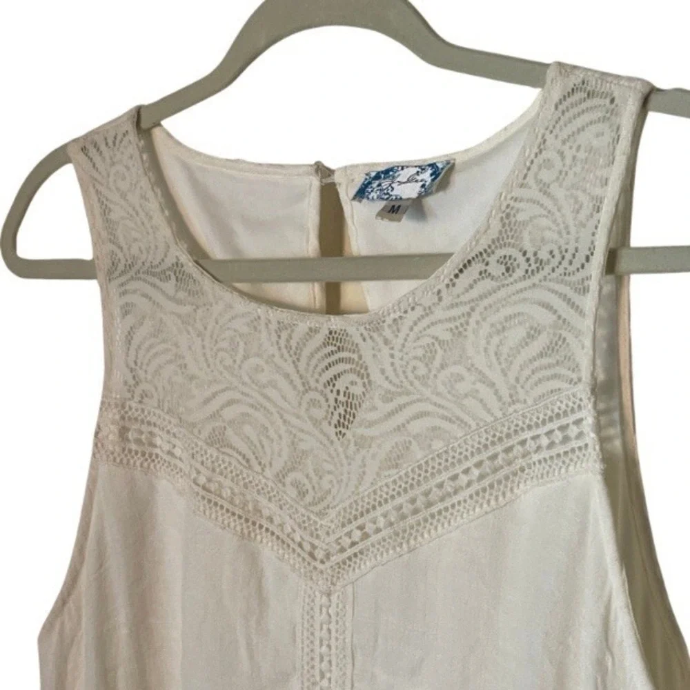 j gee white Lacy boho summer festival dress Size Medium - Picture 7 of 9